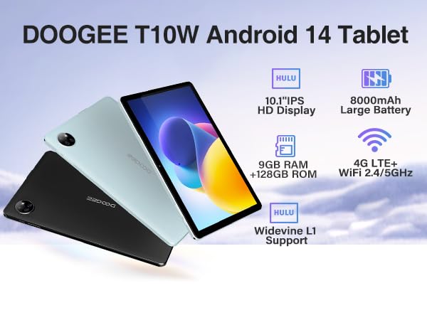 Amazon.com: DOOGEE Tableta Android T10W, tabletas 4G LTE, Octa